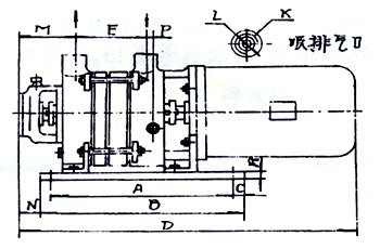 2SK-0.4、2SK-0.8兩級(jí)不環(huán)真空泵外形及安裝尺寸
